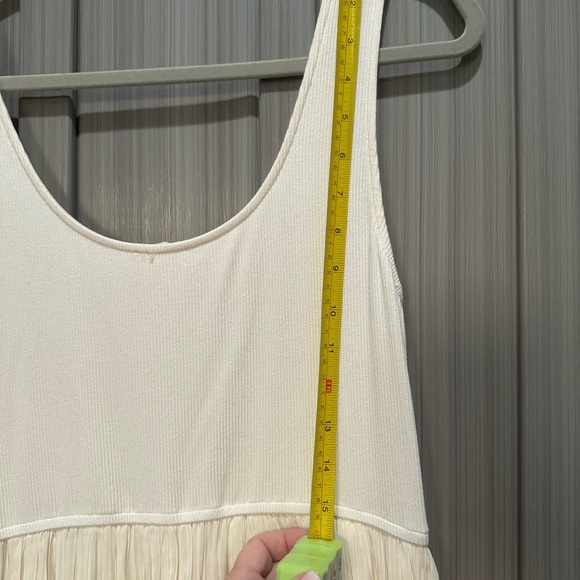 Hem & Thread Ivory Sleeveless Dress Layer Church Neutral Boho Flowy Stretchy SzL - Picture 3 of 9